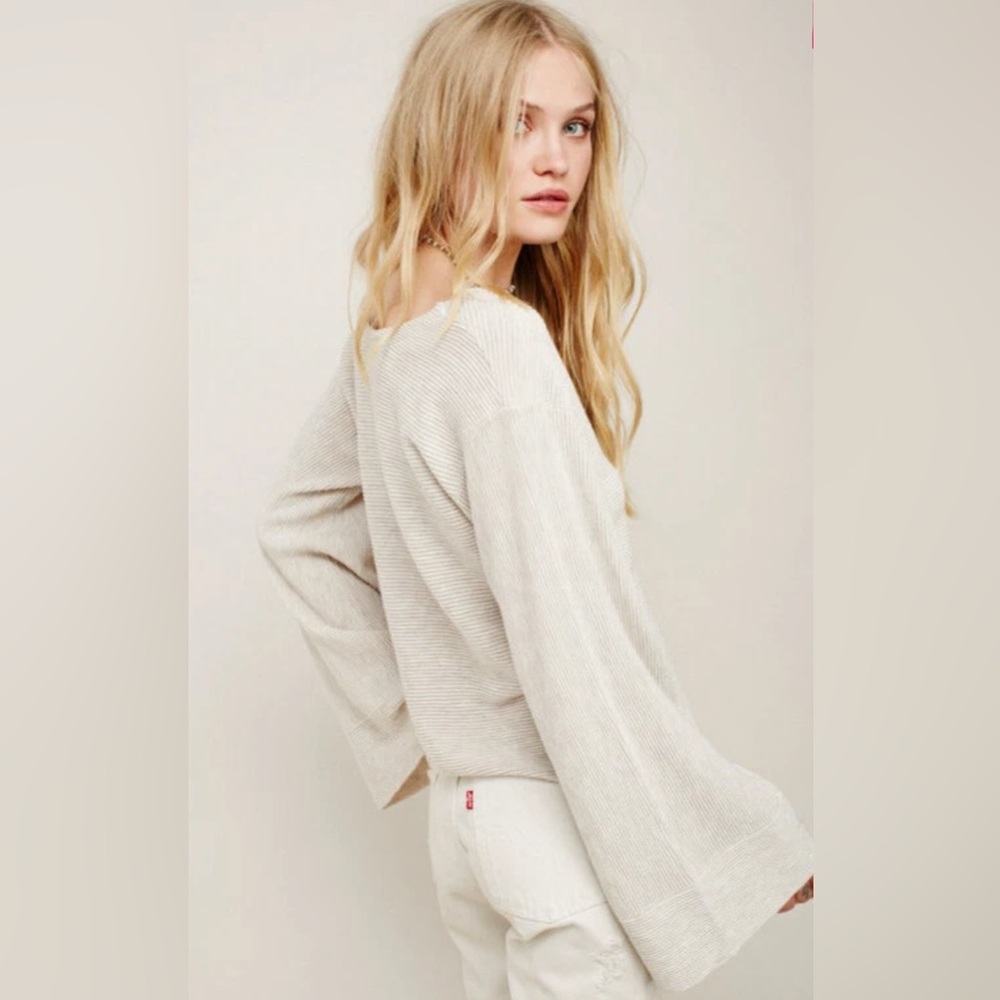Free People Starman V Pullover Top In Ivory. - Picture 2 of 8
